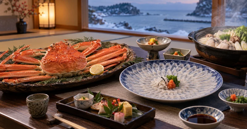 越前がにと若狭ふぐの料理を比較