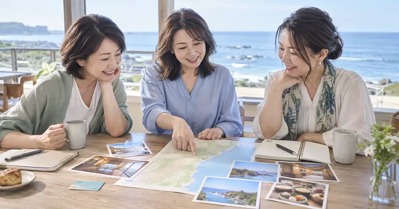 茨城の女子旅向けホテルを目的別に選ぶ女性グループ