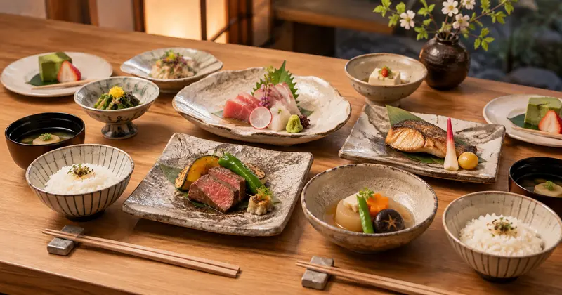 石のや熱海の季節の会席料理をイメージした食卓
