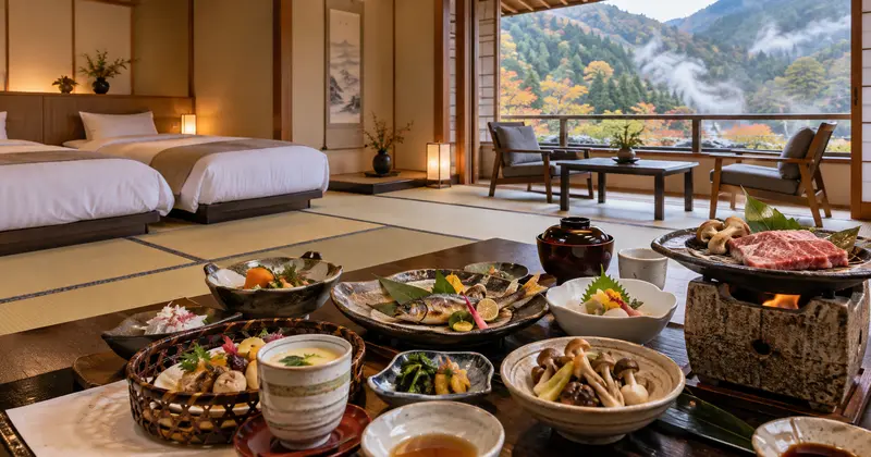 野地温泉ホテルと相模屋旅館の客室と食事を比較