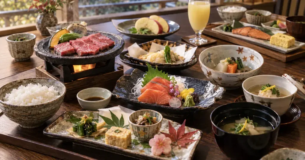 信州まつかわ温泉 清流苑の夕食と朝食