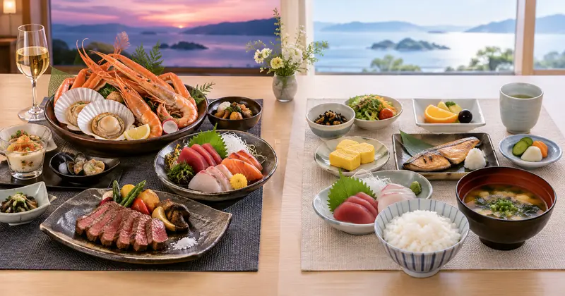 下田聚楽ホテルの朝食と夕食バイキング比較