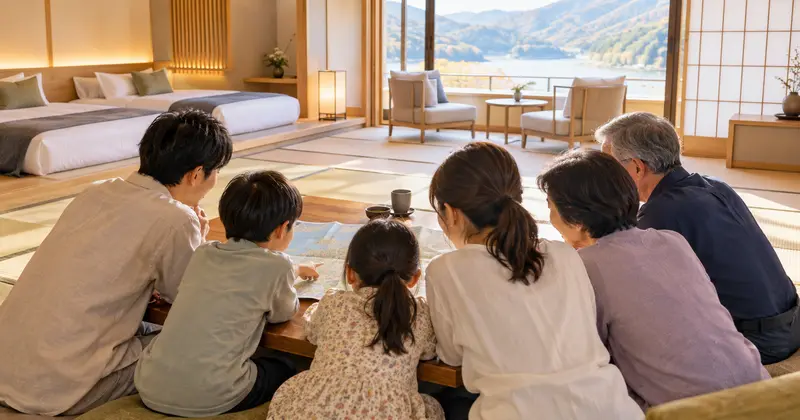 温泉宿の予約条件をチェックするイメージ