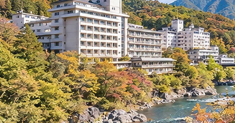 一柳閣本館の口コミと評判を紹介する川治温泉の渓谷とホテルのイメージ
