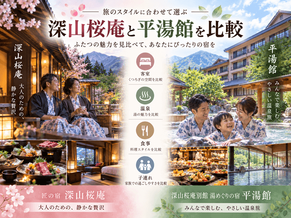 深山桜庵と平湯館を比較