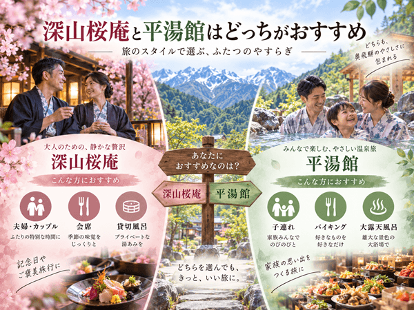 深山桜庵と平湯館はどっちがおすすめ