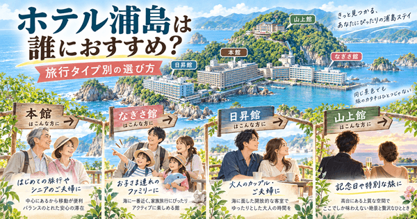 ホテル浦島4館の温泉の違い