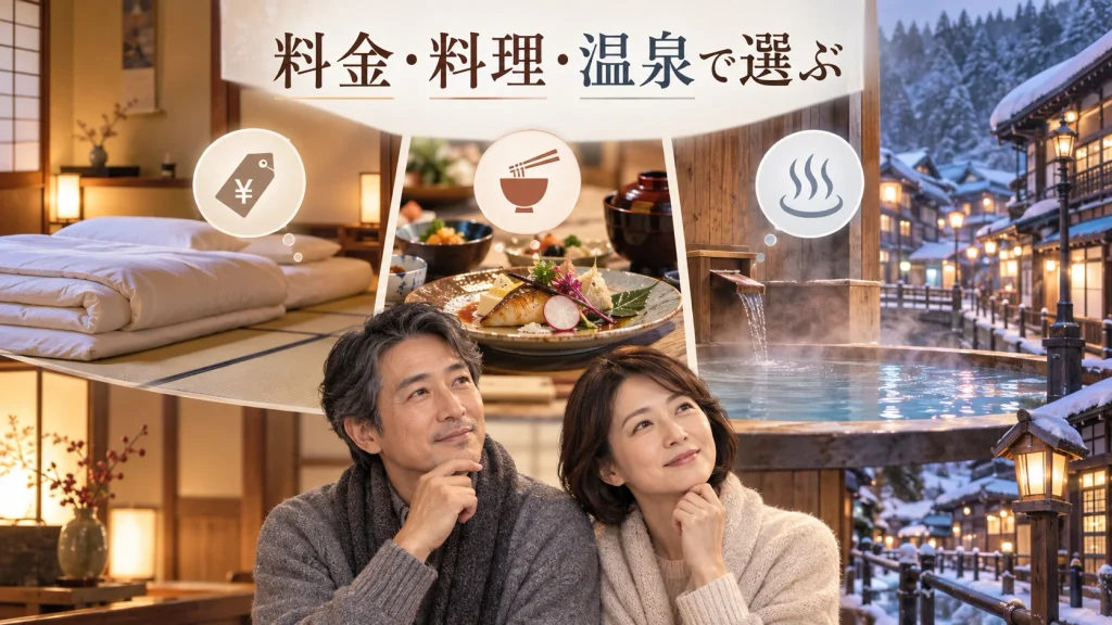 楽天トラベルで予約できる銀山温泉の宿5館を比較