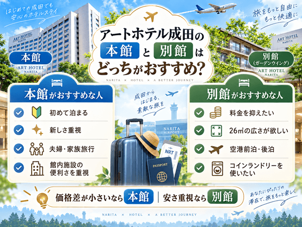 アートホテル成田の本館と別館はどっちがおすすめ