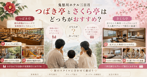 鬼怒川ホテル三日月つばき亭とさくら亭はどっちがおすすめ
