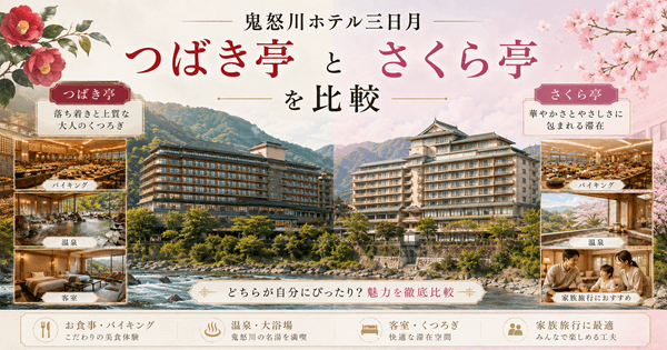 鬼怒川ホテル三日月つばき亭とさくら亭を比較