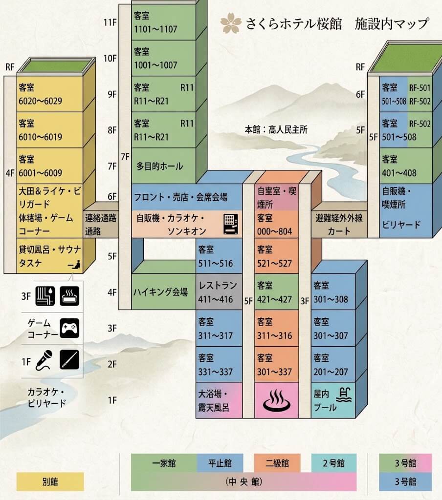 伊東園ホテルニューさくらの館内図