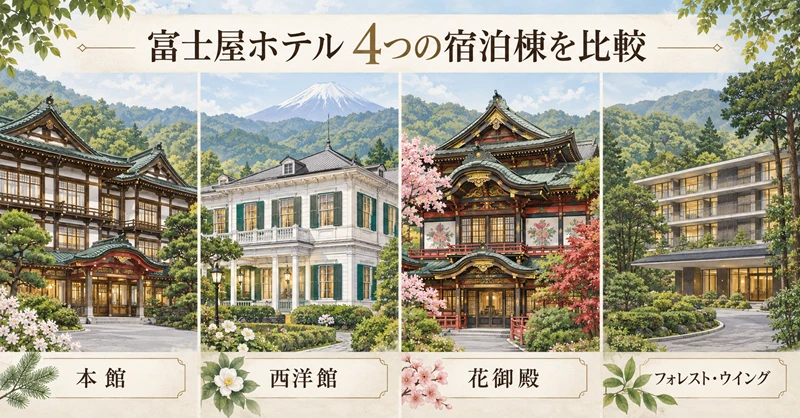 富士屋ホテル 4つの宿泊棟を比較