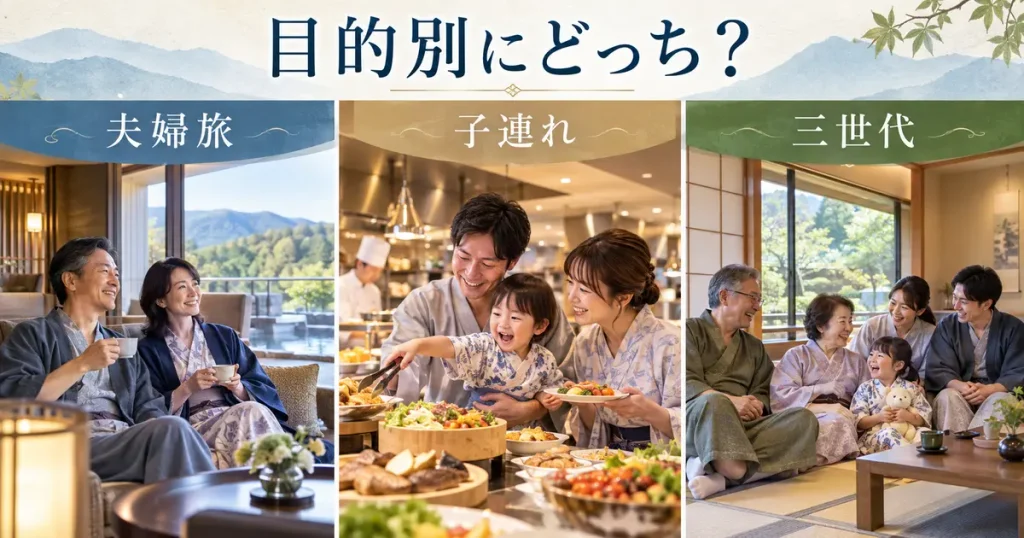 グランディア芳泉と清風荘のビュッフェを比較